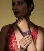 Floral cutwork silver kada