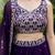 Purple Georgette Zari Sequence Ebroidery Work Semi Sttiched Lehenga Choli For Women