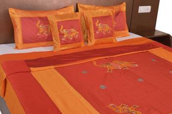 Polysilk Embroidered Bed Cover Set 4