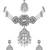 Traditional kundan & pearl necklace jewellery with earrings & maang tikka set for women (silver white)