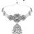 Traditional kundan & pearl necklace jewellery with earrings & maang tikka set for women (silver white)