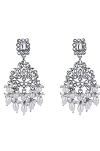 Traditional kundan & pearl necklace jewellery with earrings & maang tikka set for women 