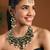 Gold plated traditional kundan & pearl drop bridal necklace with earrings & maang tikka jewellery set for women (k7293g)