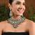 Gold plated traditional kundan & pearl drop bridal necklace with earrings & maang tikka jewellery set for women (k7295g)