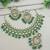 Gold plated traditional kundan & pearl chocker necklace with earrings & maang tikka for women