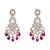 Gold plated traditional kundan & pearl drop bridal necklace with earrings & maang tikka jewellery set for women (wine)