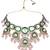 Gold plated traditional kundan & pearl chocker necklace with earrings & maang tikka for women