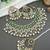 Gold plated traditional kundan & pearl chocker necklace with earrings & maang tikka for women