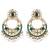 Gold plated traditional floral kundan & pearl choker necklace jewellery earrings & maang tikka set for women (green)
