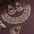 Gold plated traditional floral kundan & pearl choker necklace jewellery earrings & maang tikka set for women (dark pink)