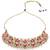 Gold plated traditional floral kundan & pearl choker necklace jewellery earrings & maang tikka set for women (dark pink)