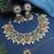 Gold plated traditional kundan & pearl choker necklace jewellery earrings & maang tikka set for women (muli-color)