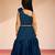 Vastramay girls turquoise georgette lehenga set - one shoulder sequined diwali outfit