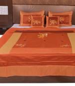 Polysilk Embroidered Bed Cover Set
