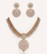 Gold plated kundan necklace set