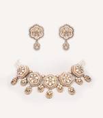 Gold plated kundan necklace set