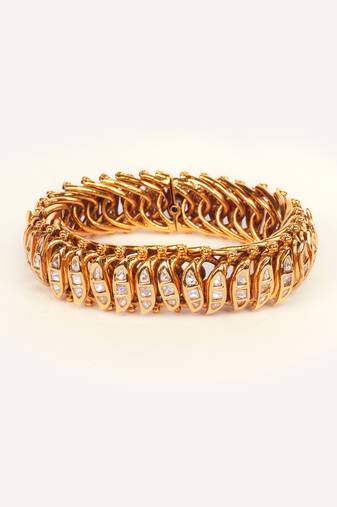 Gold plated kundan bracelet