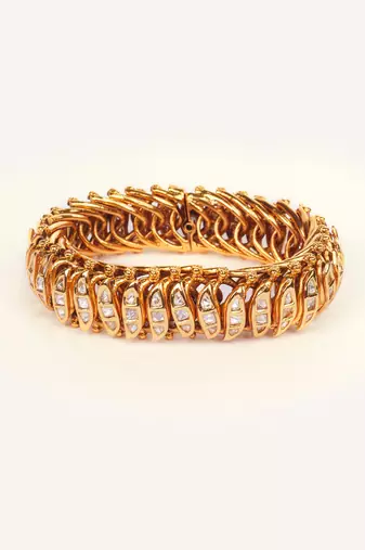 Gold plated kundan bracelet