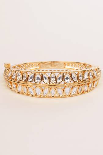 Gold plated kundan bracelet