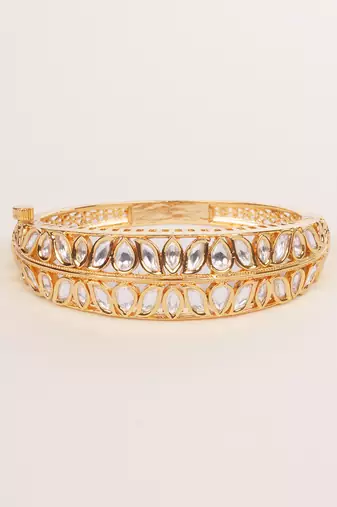 Gold plated kundan bracelet