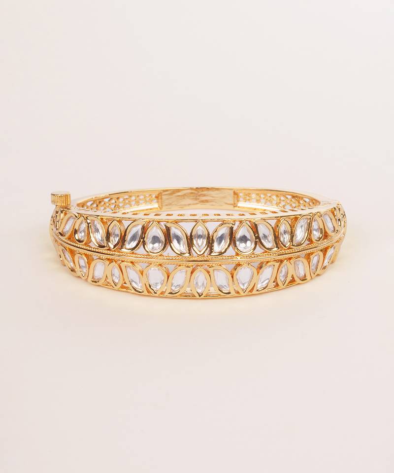Gold plated kundan bracelet