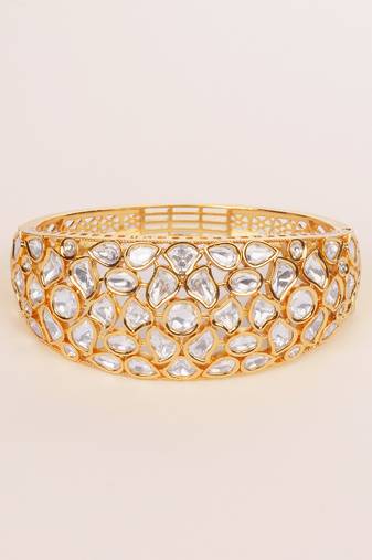 Gold plated kundan bracelet