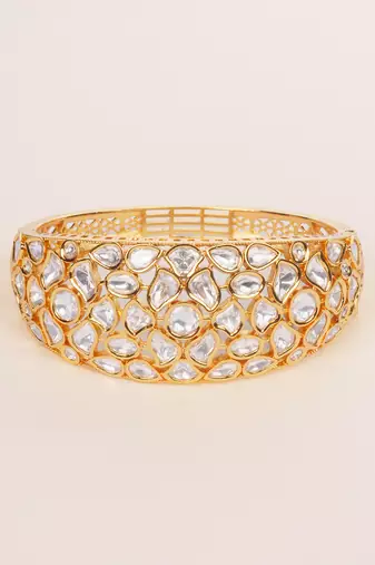 Gold plated kundan bracelet