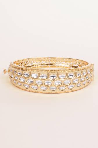 Gold plated kundan bracelet