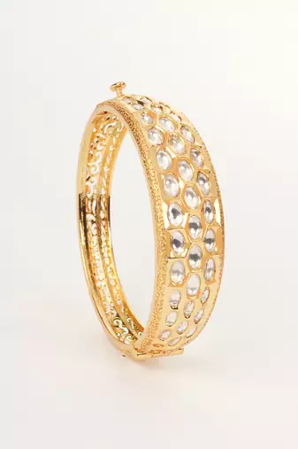 Gold plated kundan bracelet