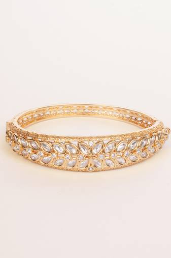 Gold plated kundan bracelet