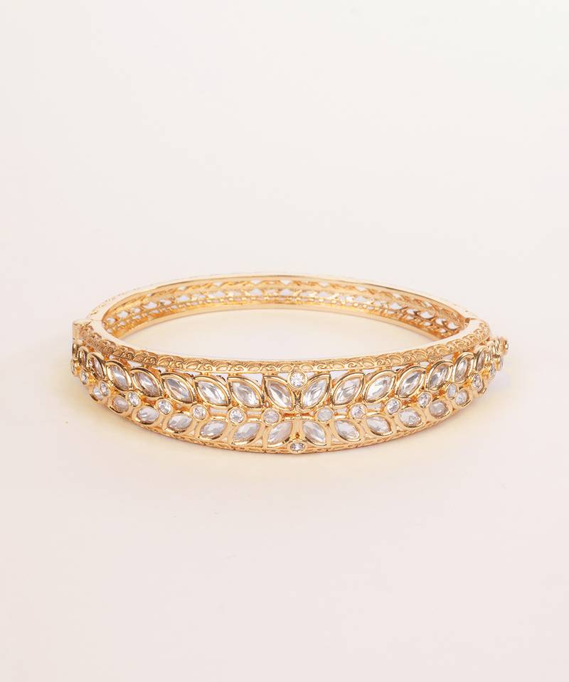 Gold plated kundan bracelet