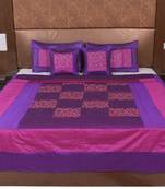 Polysilk Embroidered Bed Cover Set
