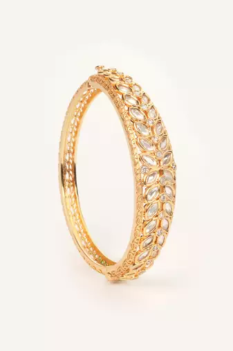 Gold plated kundan bracelet