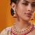 Gold plated red stone kundan necklace set