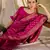 gorgeous pink banarasi art silk saree with weaving work 