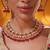 Gold plated red stone kundan necklace set