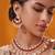 Gold plated red stone kundan necklace set