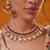 Gold plated red stone kundan necklace set