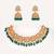 Gold plated green stone kundan necklace set