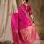 gorgeous pink banarasi art silk saree with weaving work 
