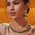 Gold plated green stone kundan necklace set