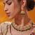 Gold plated green stone kundan necklace set