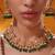 Gold plated green stone kundan necklace set
