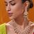 Gold plated green stone kundan necklace set