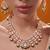 Gold plated green stone kundan necklace set