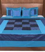 Polysilk Embroidered Bed Cover Set