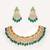 Gold plated green stone kundan necklace set
