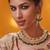 Gold plated green stone kundan necklace set