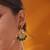 Gold plated green stone kundan necklace set