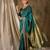 striking teal banarasi art silk saree with weaving work 
